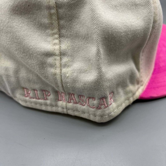 Vintage Atlanta Braves RIP Nascar Hat Men 8‎ Pink 59Fifty New Era MLB Fitted Cap - Picture 2 of 9